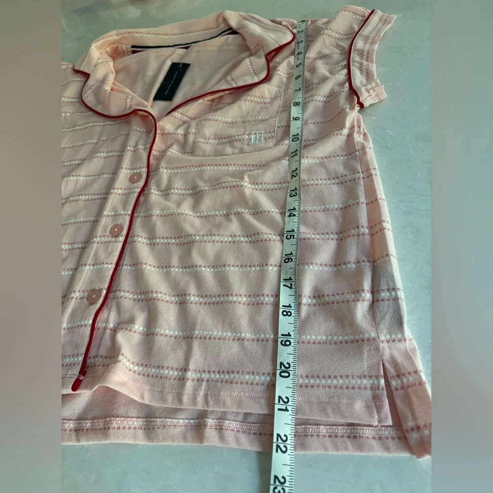 Tommy Hilfiger Pink and White Women's Pajama Set - Picture 9 of 13